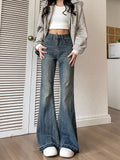 90s streetwear Women's Skinny Jeans Autumn and Winter New American Retro High Waist Loose Non-Leg Flared Pants Autumn