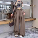 business casual outfits Loose Draping Wide-Leg Suit Pants for Women Summer 2024 New Korean Style Fashionable All-Match High Waist Casual Long Pants Fashion