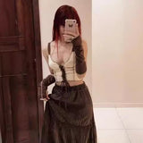 Anokhinaliza 90s streetwear 2024 Summer New Turn-over Chest Front Fork Strap Slim Stitching Sling Sexy Hot Girl Vest