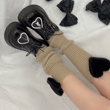 Anokhinaliza 2000s fashion Handmade Mid-Calf Plush Three-Dimensional Love Decorative Calf Socks Knitted Wool Warm Leg Cover Autumn and Winter Ins Personality