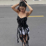 folklore dress to impress Women's Clothing Spring and Summer New Fashion Personality Ruffled Tassel Pure Desire Sexy Hot Girl Slim Camisole