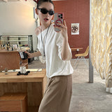 summer outfits inspo Mmfish Fashionable Street Wide-Leg Workwear Straight Casual Pants Pleated Loose Slimming Mop Straight Pants K335