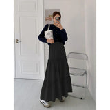 hipster Summer 2024 New White Skirt Women's Skirt Small Long A- line Skirt Cake Skirt Women's Skirt