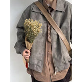 outfit inspo 2024 American High Street Niche Lapel Jacket Men's and Women's Retro Loose All-Match Trendy Casual Jacket