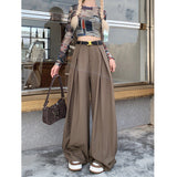 business casual outfits Loose Draping Wide-Leg Suit Pants for Women Summer 2024 New Korean Style Fashionable All-Match High Waist Casual Long Pants Fashion