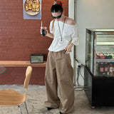 summer outfits inspo Mmfish Fashionable Street Wide-Leg Workwear Straight Casual Pants Pleated Loose Slimming Mop Straight Pants K335