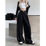 business casual outfits Loose Draping Wide-Leg Suit Pants for Women Summer 2024 New Korean Style Fashionable All-Match High Waist Casual Long Pants Fashion