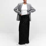 barn jacket outfits Sequined Skirt 2024 New Women's Street Fashion Long Sexy Hot Girl Sequined Skirt