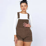 fall 2024 outfits Women's 2024 New Loose Casual Multi-Pocket Strap Corduroy Curling Wide Leg Shorts