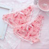 Anokhinaliza Cute School Girl Strawberry Panties Sexy Mesh Breathable Underwear Japanese Kawaii Lolita Intimate Lingerie Femme Thong