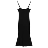 Anokhinaliza Sexy Women Bodycon Dress Casual Black Slim Backless Dresses Korean Long Sleeveless Dress Elegant Evening Party Midi Chic