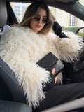 Anokhinaliza Fashion Solid Color Plush Women's Coat Elegant Retro Luxury Faux Fur Coats New Winter Soft Warm Windproof Women Outerwears