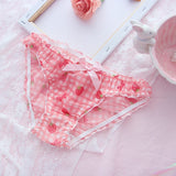 Anokhinaliza Cute School Girl Strawberry Panties Sexy Mesh Breathable Underwear Japanese Kawaii Lolita Intimate Lingerie Femme Thong