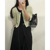 Anokhinaliza Korean Retro Pleated Loose Casual A-line Skirt Women Summer New High Waist Solid Color All Match Mid-length Skirt