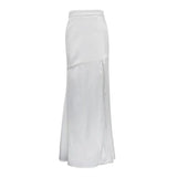 Anokhinaliza Women's Fashion Split Long Half Skirt 2024 Early Spring New High Waist Drop Feeling Slimming Fish Tail Half Skirt