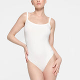 Anokhinaliza White Strappy Bodysuit Sexy Backless Ribbed Bodysuit Romper String Femme Sexy Sleeveless Tank Top Gloved Bodysuit Body