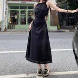 Anokhinaliza Sexy Vintage Casual Woman Dresses Long Sleeveless Summer Dress Midi Vacation Holiday Bodycone Spaghetti Strap Fashion