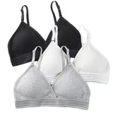 Anokhinaliza Cotton Seamless Bras For Women Non-Wire Bras Solid Push Up Brassiere V-neck Underwear Thin Pad Cup Soft Female Intimates