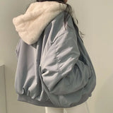 Anokhinaliza Winter New Cotton Coat Jacket Loose Hooded Thickened Coat Women Cotton Coat Women