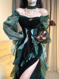 Anokhinaliza Prom Party New Dress Sheath Fishtail Green Rose