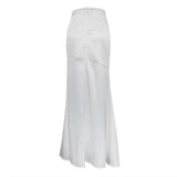 Anokhinaliza Women's Fashion Split Long Half Skirt 2024 Early Spring New High Waist Drop Feeling Slimming Fish Tail Half Skirt