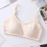 Anokhinaliza Kids Girls Bras Teenage Underwear Cotton Spandex Solid Color Kid Brassiere Tube Tops Children Student Training Bra 10-16Y