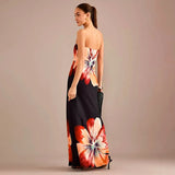 Anokhinaliza Floral Print Strapless Backless Bodycon Beach Maxi Dress For Women Summer 2024 Sleeveless Y2K Casaul Long  Sundress