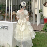 Anokhinaliza French Style Female Birthday Party Little Dress Daily Engagement White for Women Summer