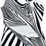 Anokhinaliza Fashion Zebra Print Striped Dress Sexy Elegant O-neck Sleeveless Maxi Dresses Hollow Out Summer Beach Y2K Outfits