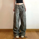 Anokhinaliza High Street Loose Jeans y2k Streetwear Low Rise Cargo Pants Harajuku Baggy Denim Pants Korean Fashion Women 90s Trousers