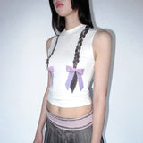 Anokhinaliza Y2k 2000s Tops Braid Print Sleeveless Graphic T Shirts Summer 2024 Tank Top Streetwear Womans Clothing