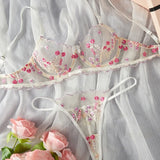 Anokhinaliza Fragmented Embroidery, Sweet Style, Perspective Mesh, Sexy, Comfortable, and Sexy Lingerie Sexy Bodysuit Lingerie  Anime Cosplay