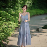 Anokhinaliza Women's V-neck Tencel Slip Dress Summer New Gentle Elegant Lightweight Breathable Sleeveless