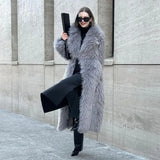 Anokhinaliza Luxury Faux Fur Plush Women's Coat Winter Windproof Warm Thicken Long Coats Fashion Retro Casual Loose Solid Women Outerwears