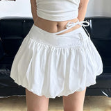 Anokhinaliza Basic Solid Bandage A-Line Pleated Skirt Casual Low-Waisted Super Mini Skirts Women 2024 Summer Fashion Streetwear Lady