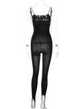 Anokhinaliza Sexy Spaghetti Strap Jumpsuit 2024 Sleeveless Backless Night Club Outfit for Women One Piece Tunics Slim Bodysuit Streetwear