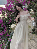 Anokhinaliza France Elegant Backless Chiffon Beach Dresses Korean Chic A-line Pink Fairy Dress Summer Casual Vocation Party Club Vestidos