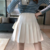 Anokhinaliza - School Sexy JK Pleated Skirt Female High Waist Mini Tennis Skirt Girl Uniform Kawaii Fashion Women Black White Skirt Shorts