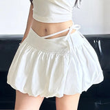 Anokhinaliza Basic Solid Bandage A-Line Pleated Skirt Casual Low-Waisted Super Mini Skirts Women 2024 Summer Fashion Streetwear Lady