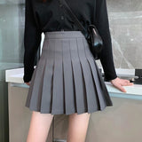 Anokhinaliza - School Sexy JK Pleated Skirt Female High Waist Mini Tennis Skirt Girl Uniform Kawaii Fashion Women Black White Skirt Shorts