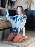 Anokhinaliza  New Tie-Dye Knit Women's Oversize Sweater Pullovers Long Sleeve Y2k Casual Winter Streetwear Loose Pull Femme Jumper