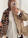 Anokhinaliza Casual Double Side Wearing Women's Coat Fashion Retro Loose Plush Leopard Coats Women Winter Thick Windproof Warm Outerwears