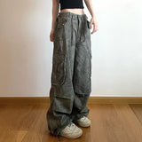 Anokhinaliza High Street Loose Jeans y2k Streetwear Low Rise Cargo Pants Harajuku Baggy Denim Pants Korean Fashion Women 90s Trousers