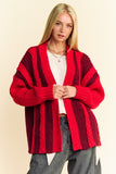 Anokhinaliza Davi & Dani Cable-Knit Color Block Open Front Cardigan