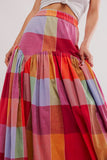 Anokhinaliza Color Block Elastic Waist Maxi Skirt