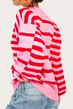 Anokhinaliza Striped Round Neck Dropped Shoulder Sweater