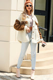 Anokhinaliza Color Block Collared Neck Sherpa Jacket