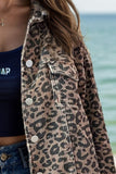 Anokhinaliza Leopard Button Down Long Sleeve Jacket