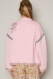 Anokhinaliza POL Embroidered Open Front Long Sleeve Jacket