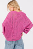 Anokhinaliza SAGE + FIG Distressed Asymmetrical Open Stitch Sweater